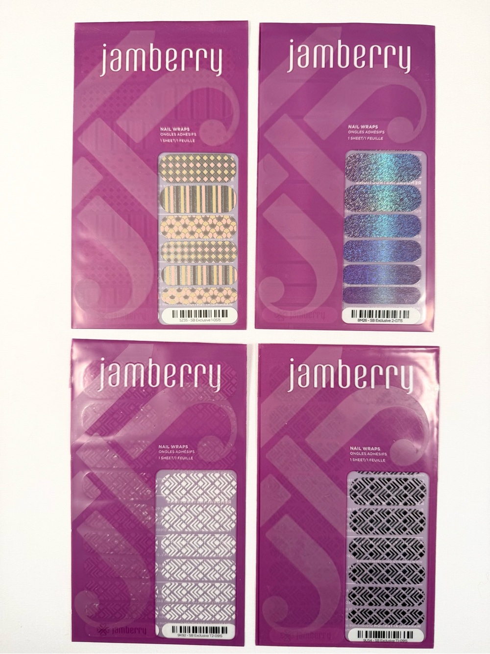 Jamberry Nail Wraps Bundle of 4 Retired StyleBox Exclusives Rare Unicorns Y2K